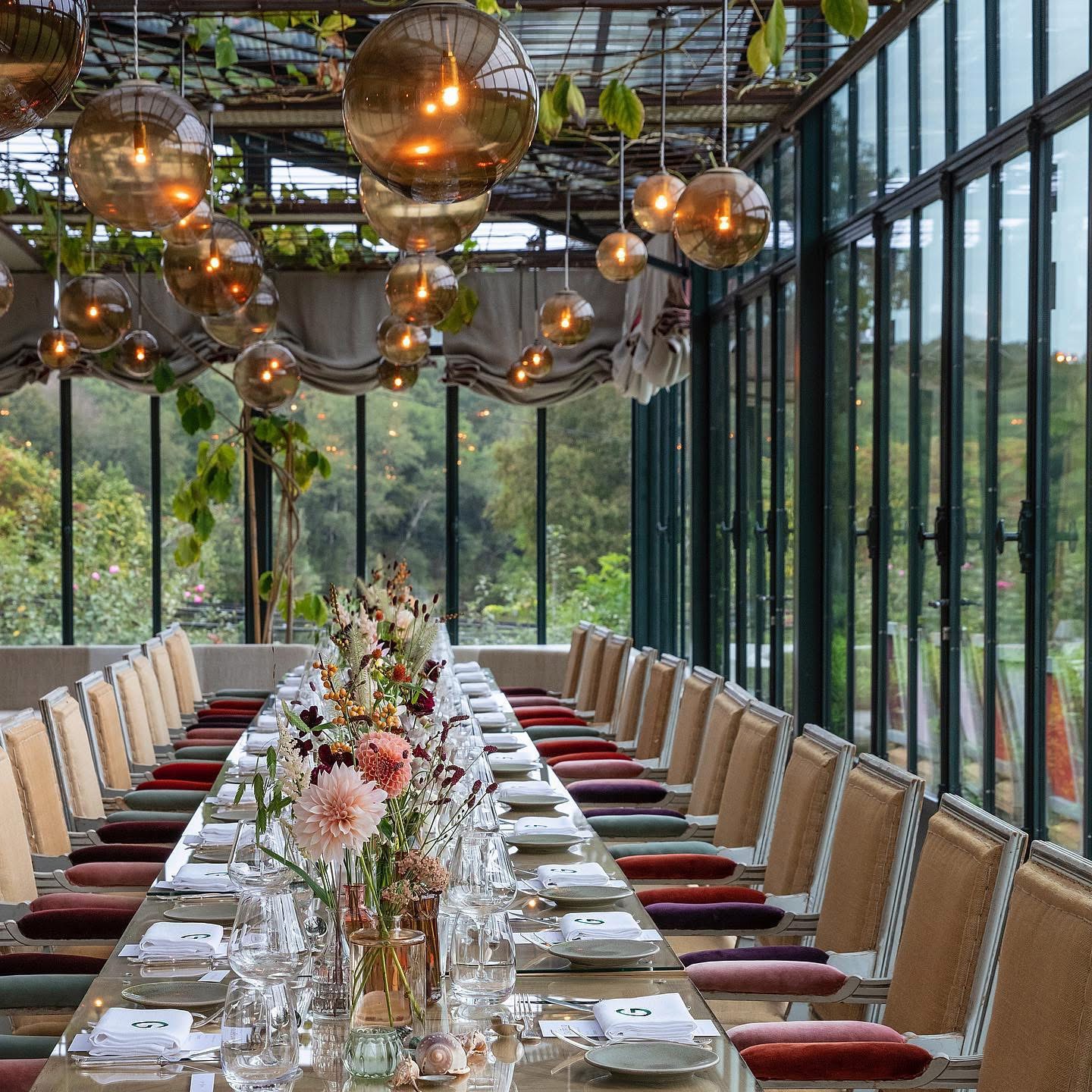 Glasshouse dining at Gaztelur