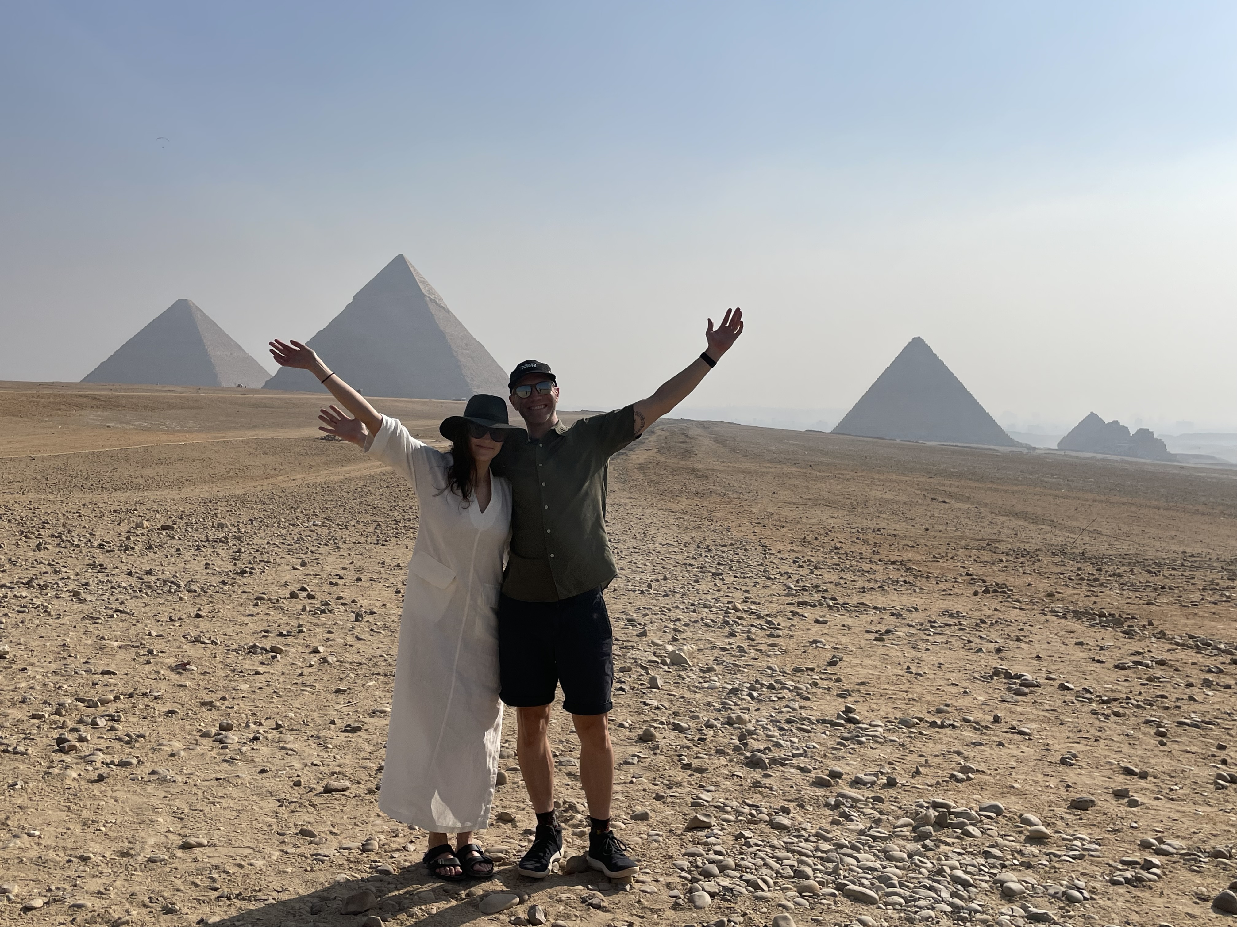 Chris and Amanda at the Pyramids of Giza